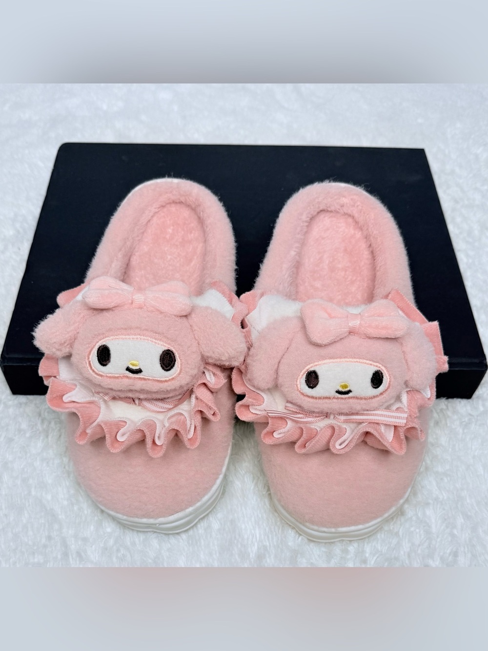 Pink Plush Ruffle Animal Slip-On Slippers - Picture 5 of 8